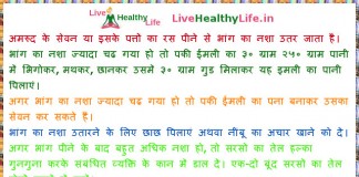 भांग का नशा उतारने के अचूक उपाय - Tips for Bhang Hangover