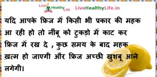 नींबू का इस्तमाल फ्रिज को महकाने में –  use of lemon for fridge नींबू का इस्तमाल फ्रिज को महकाने में - use of lemon for fridge
