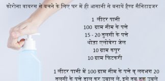 कोरोना वायरस से बचने के लिए घर में ही आसानी से बनायें हैण्ड सैनिटाइजर