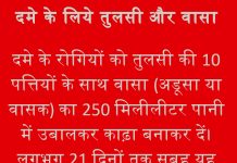 दमे के लिये तुलसी और वासा